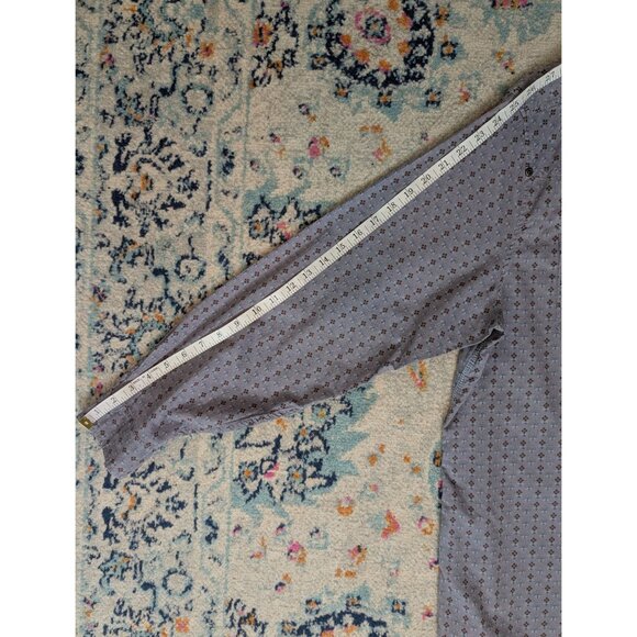 Trevero Purple Gray Floral Western Style Pearl Snap - XL - Picture 9 of 10